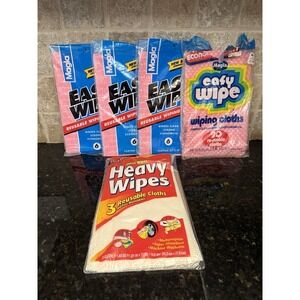 Vintage Cleaning Cloths Magla Easy Wipes Pink Bulk Pack 3 NEW 2 Opened